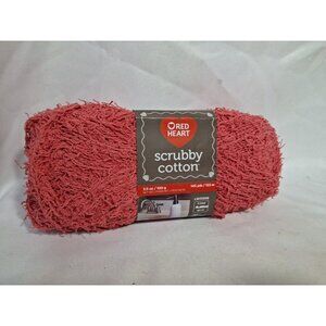 Red Heart Scrubby Cotton Yarn 3.5 oz.  145 yards Medium #4 Color: Coral  Pink